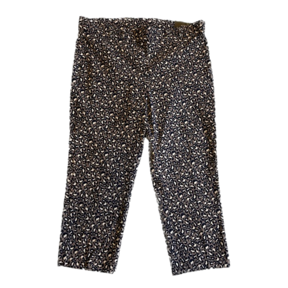 NWT Rafaella Comfort Navy Leopard PrintCapris Dress Pants size 18